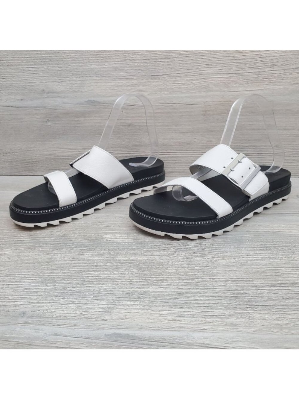 Sorel Roaming Buckle Slide in Sea Salt - Picture 2 of 11